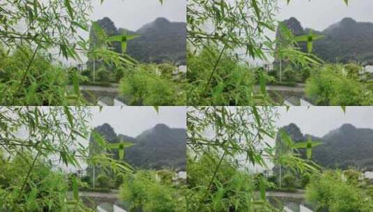 雨清明谷雨竹叶雨水下雨高清在线视频素材下载