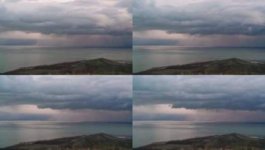 暴雨带着厚厚的乌云在犹他湖上空移动高清在线视频素材下载