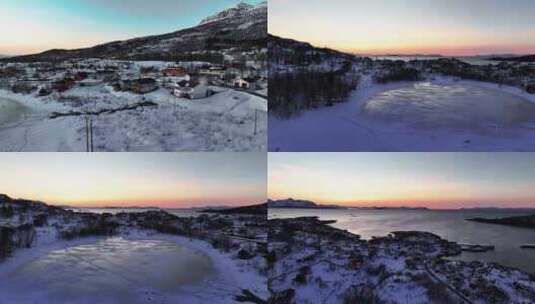 4K航拍挪威塞尼亚岛无限美景高清在线视频素材下载