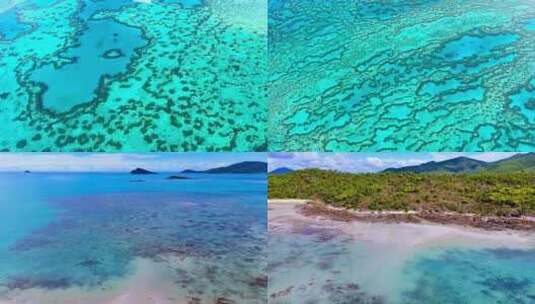 珊瑚礁大堡礁航拍大海唯美大自然澳大利亚高清在线视频素材下载
