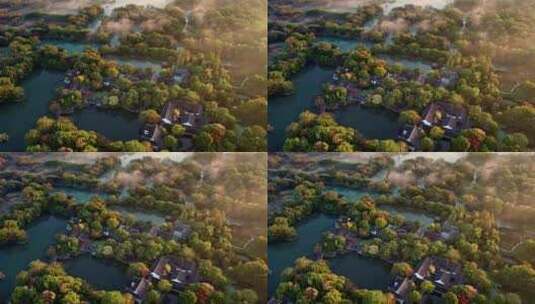 杭州西溪国家湿地公园航拍高清在线视频素材下载