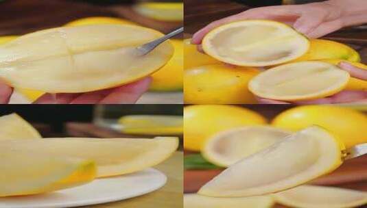 黄晶果 爱蜜果 加蜜蛋黄果高清在线视频素材下载
