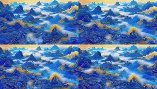 中国风国风 水墨画 中国风山水画 山水背景高清在线视频素材下载