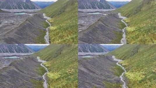 航拍四川川西贡嘎山区高山峡谷河流风光高清在线视频素材下载