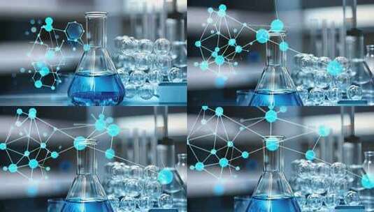 实验室蓝色液体化学生物技术提取分子高清在线视频素材下载