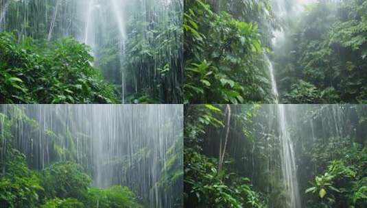 雨中的植物热带雨林 (3)高清在线视频素材下载