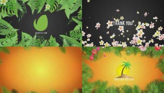 明亮热带氛围标志动画LOGO展示AE模板高清AE视频素材下载