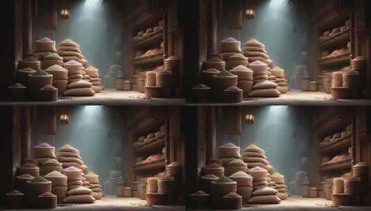 古老香料市场中的丰富色彩与贸易繁荣高清在线视频素材下载