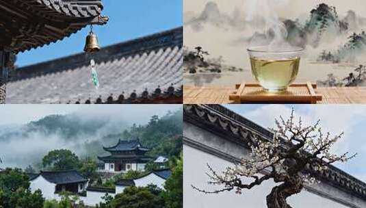 中式禅意生活美学 山水间的禅意时光高清在线视频素材下载