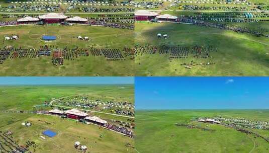 内蒙古草原那达慕会场高清在线视频素材下载