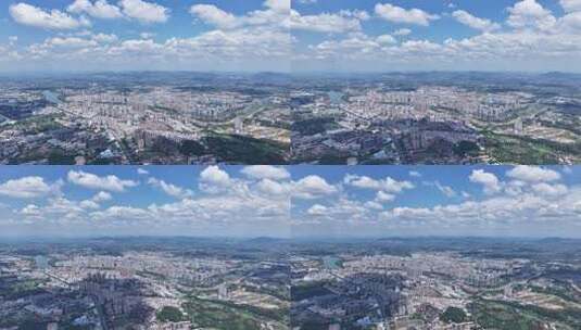 【延时摄影】 红安城市·全景高空俯瞰画面高清在线视频素材下载