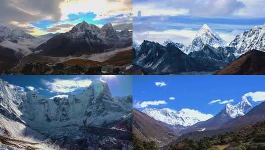 雪山自然风光全景高清在线视频素材下载