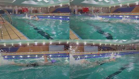 游泳比赛体育运动高清在线视频素材下载