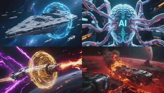 未来科技飞船穿越星际传送门高清在线视频素材下载