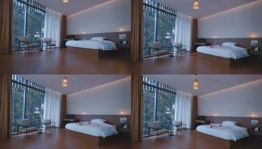 现代风格酒店卧室室内场景高清在线视频素材下载