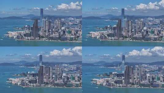 香港维多利亚港航拍高清在线视频素材下载
