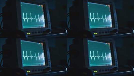 医院心电图监测设备画面高清在线视频素材下载