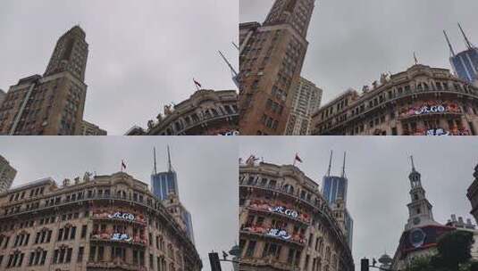 上海南京路步行街建筑景观高清在线视频素材下载