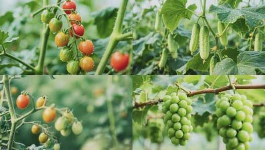 室内温室番茄与生菜生长景观高清在线视频素材下载