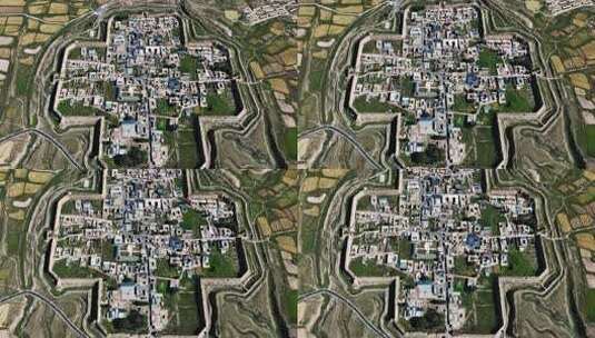 航拍阳光下的甘南甘加秘境八角城遗址高清在线视频素材下载