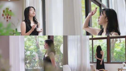 女生居家休闲小清新高清在线视频素材下载