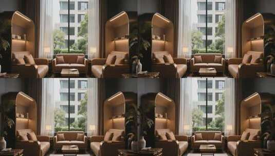 现代室内客厅沙发家具场景高清在线视频素材下载