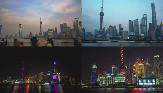 上海陆家嘴高楼城市景观延时拍摄高清在线视频素材下载