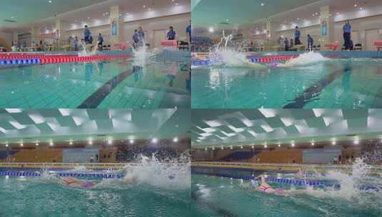 游泳比赛体育运动高清在线视频素材下载
