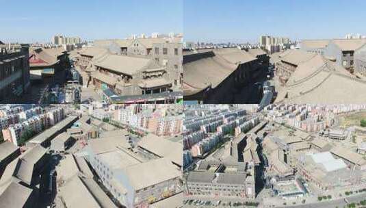 内蒙古包头金街航拍高清在线视频素材下载