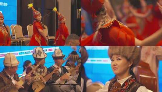 民族舞蹈表演与乐器高清在线视频素材下载