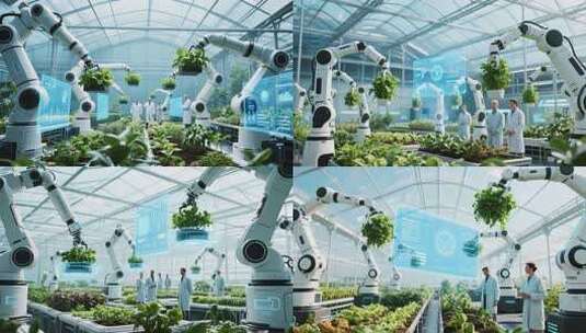 温室大棚内机器人作业场景高清在线视频素材下载