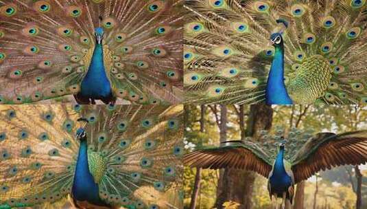 开屏孔雀特写素材高清在线视频素材下载