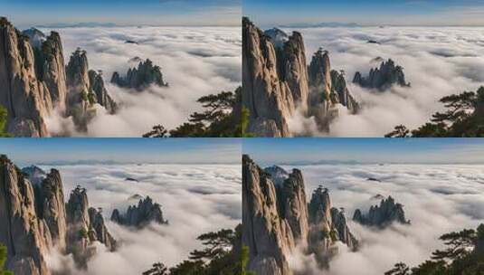 黄山云海壮美全景高清在线视频素材下载