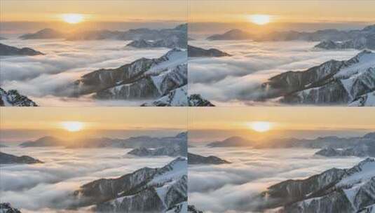 雪山云海日出景观高清在线视频素材下载