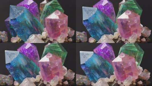 多彩水晶微距特写素材高清在线视频素材下载