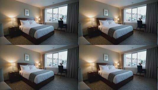 酒店客房卧室室内场景高清在线视频素材下载