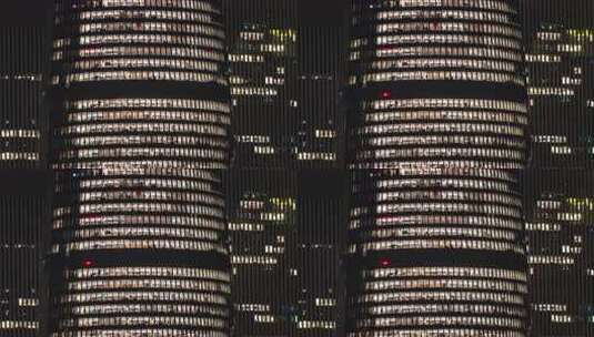 北京夜幕下的丽泽soho办公楼写字楼城市高清在线视频素材下载