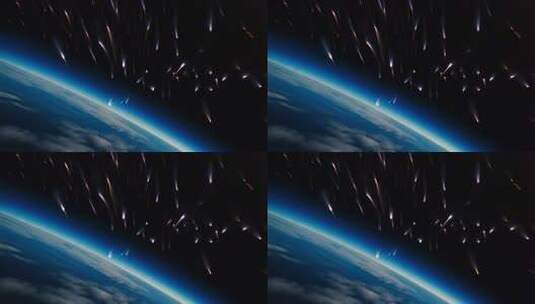 地球外太空流星划过景象高清在线视频素材下载