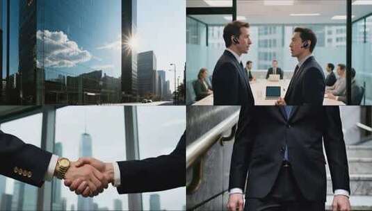 商务合作握手达成合集高清在线视频素材下载