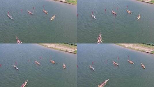 龙舟比赛航拍画面高清在线视频素材下载