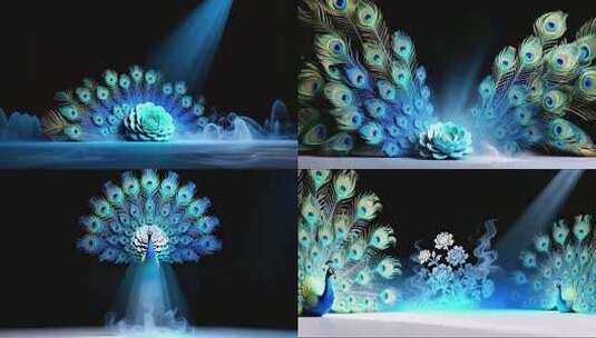 孔雀舞背景 孔雀  舞蹈背景高清在线视频素材下载