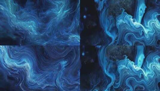 蓝色流动抽象艺术画面高清在线视频素材下载