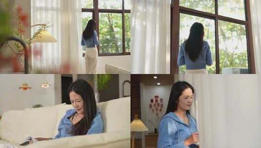 休闲生活下午茶看书嗮太阳高清在线视频素材下载