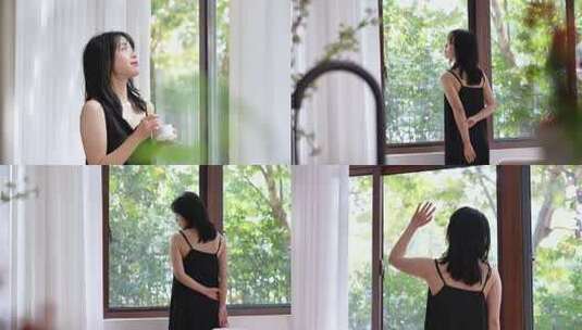 女生享受阳光小清新高清在线视频素材下载