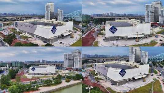 广州荔湾区山姆超市航拍高清在线视频素材下载