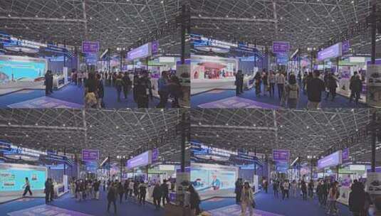 第八届进博会北馆创新孵化专区进口博览会高清在线视频素材下载