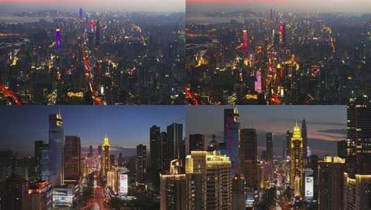 4k深圳城市夜景航拍高清在线视频素材下载