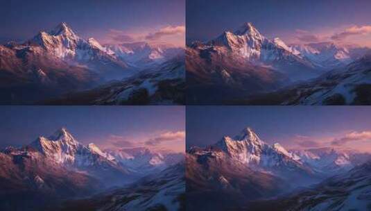 雪山自然风光全景高清在线视频素材下载