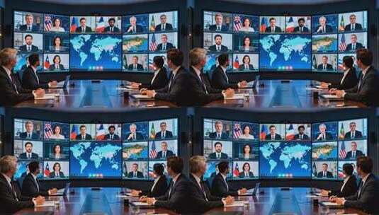 商务人士进行视频会议场景高清在线视频素材下载