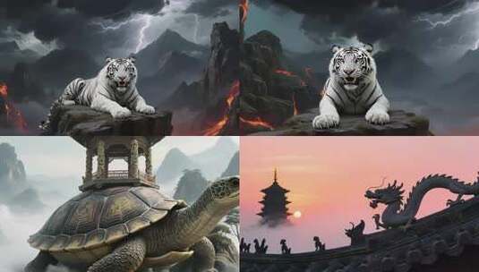 4k山海经古代神兽高清在线视频素材下载